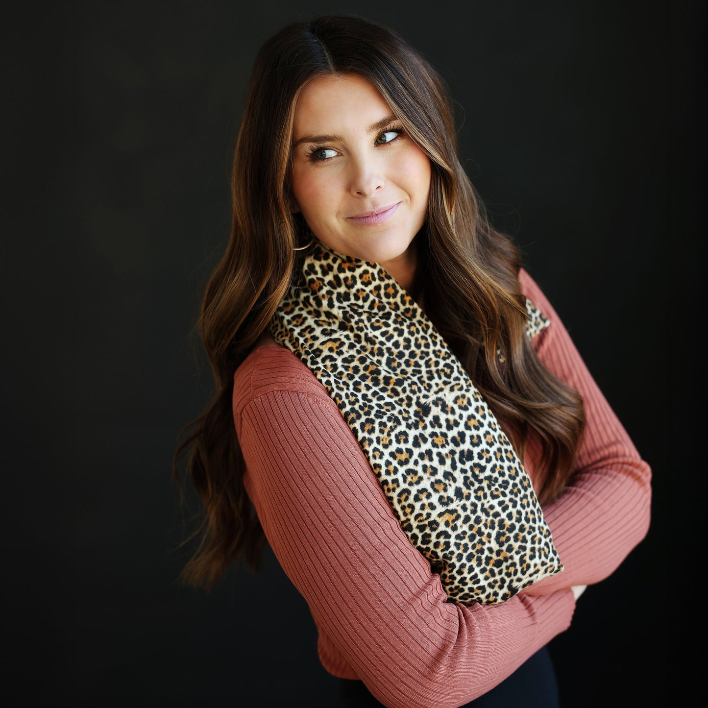 cheetah print neck heat pad