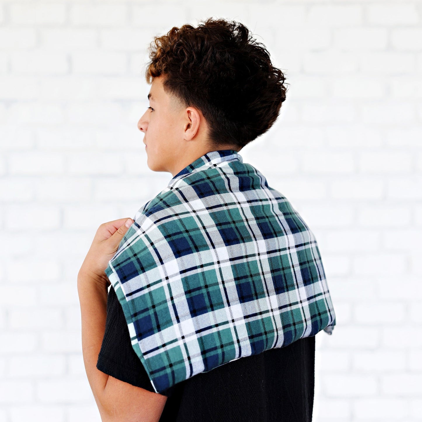 green and blue flannel soulpak cover