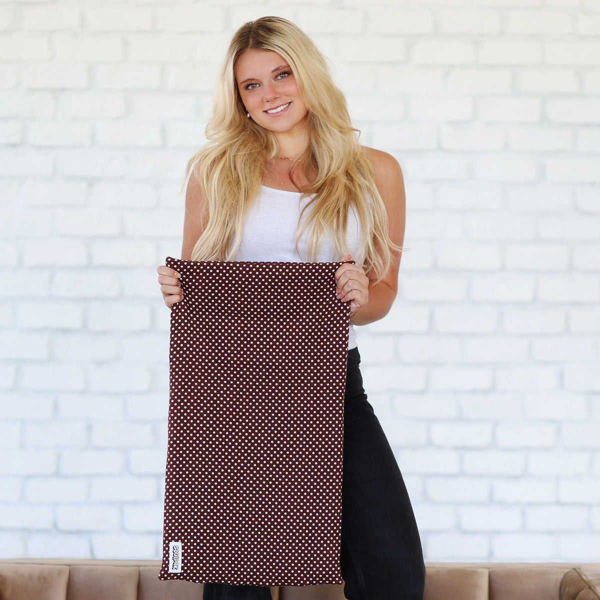 Body Pad Cover - Brown Polka Dots