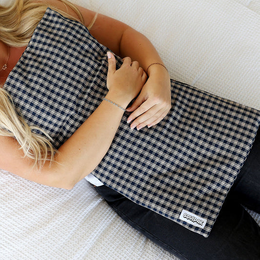Body Pad Cover - Navy Plaid